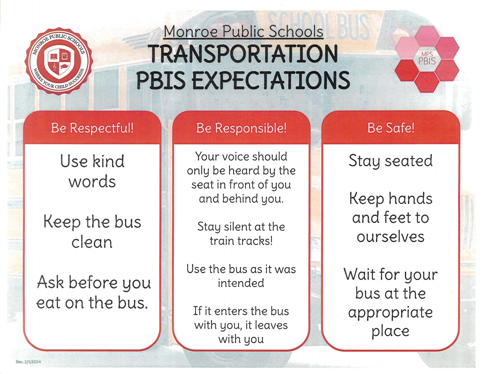 Transportation PBIS Expectations