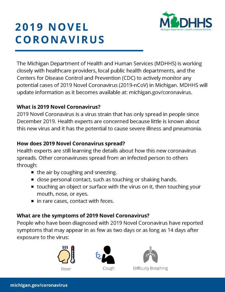 Coronavirus Fact Sheet page 1