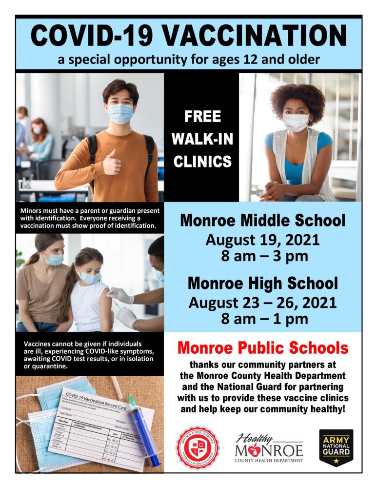 COVID-19 Vaccination Clinics - August 2021