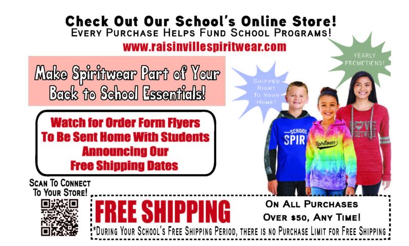 Raisinville Spirit Wear Online Store