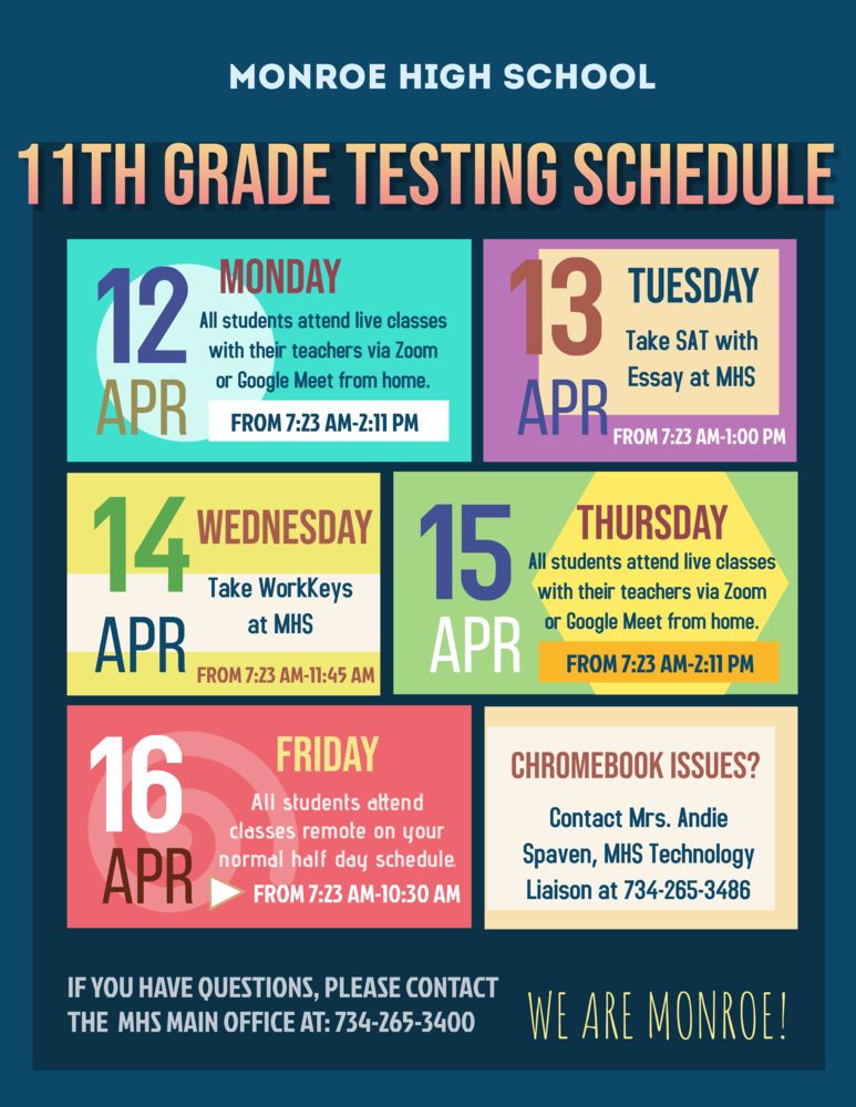 11th Grade Schedule