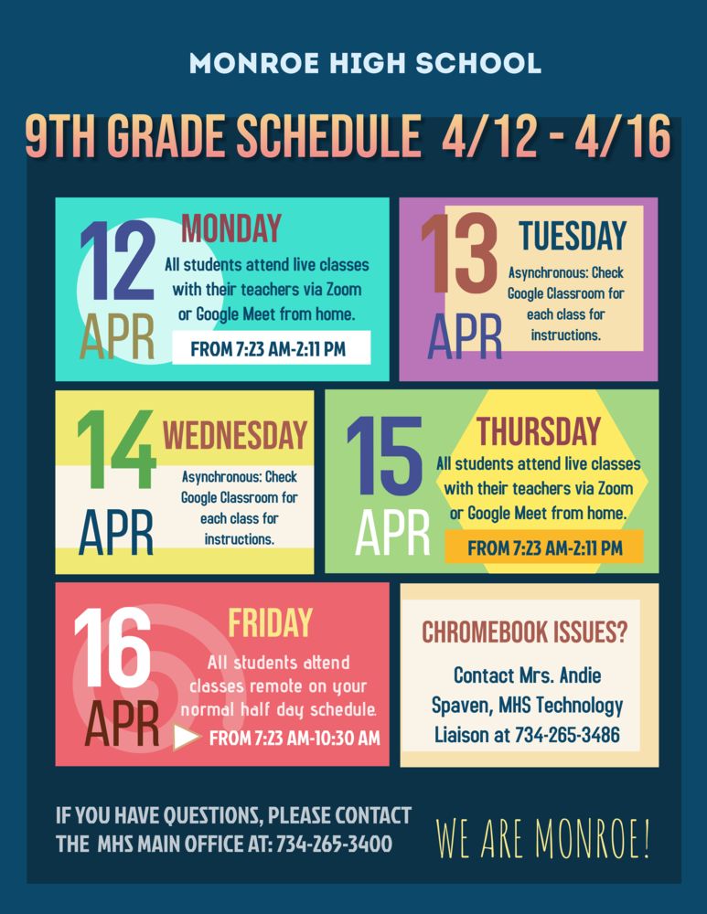 9th Grade Schedule