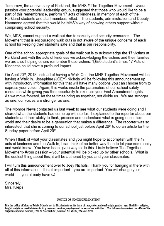 Annoucement for Walk In and School Safety (Page 2)