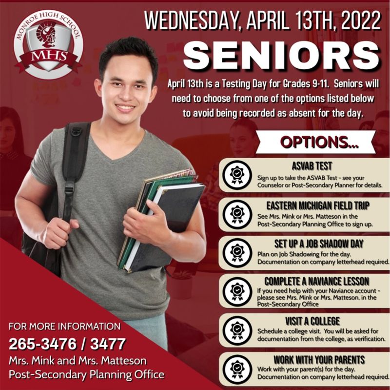 Seniors - Testing Day Options