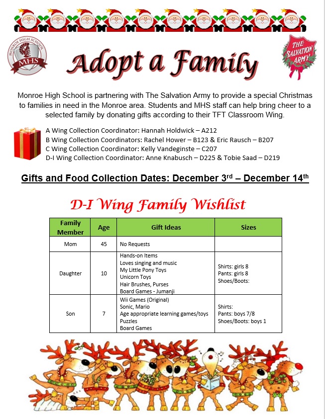 MHS - Adopt A Family - D-I Wing