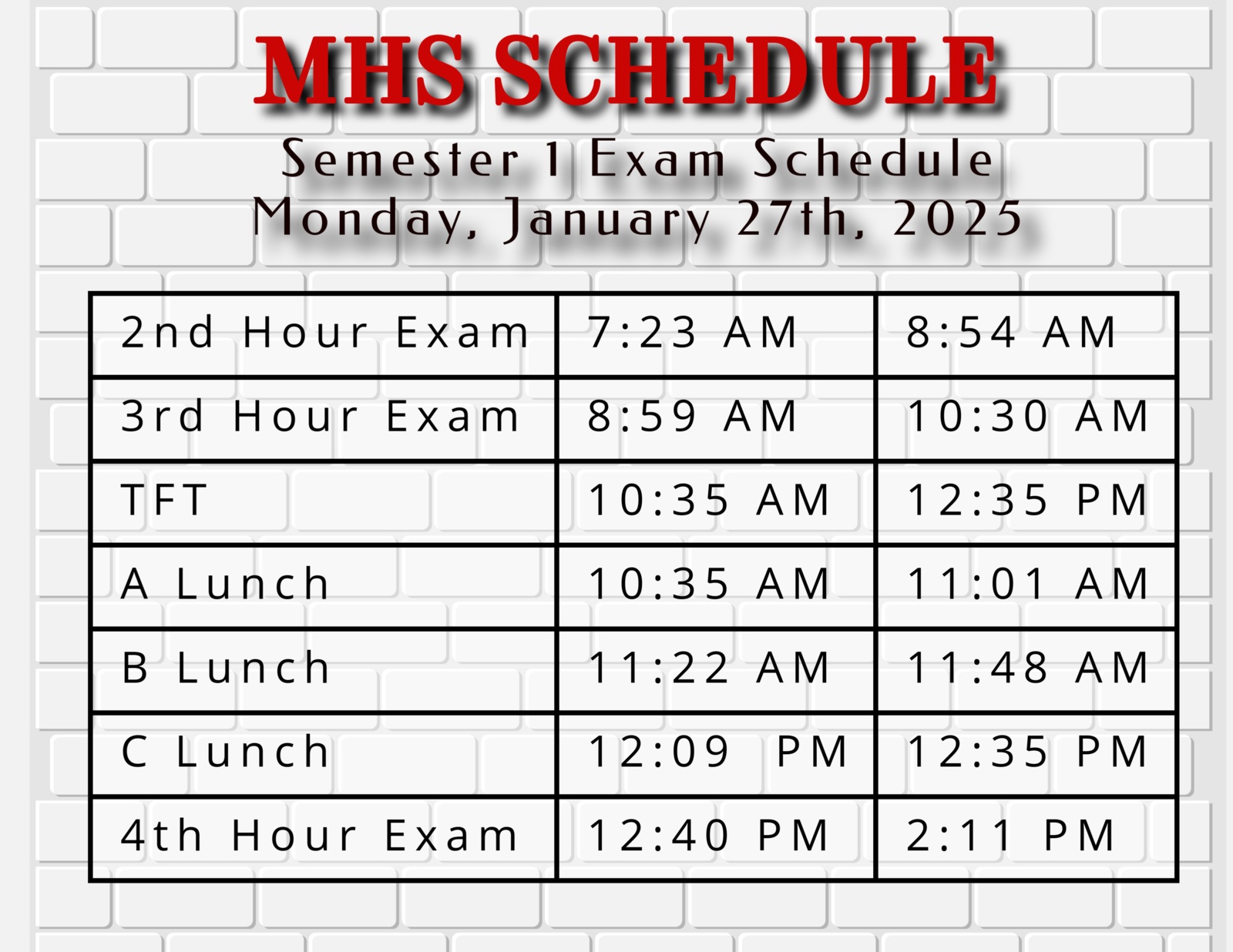 Semester 1 Exams 3