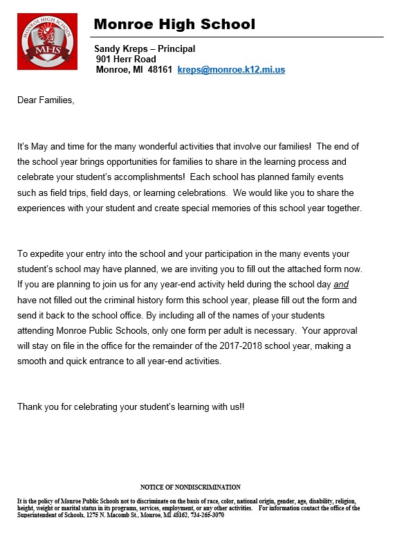 iChat Parent Letter - 2018